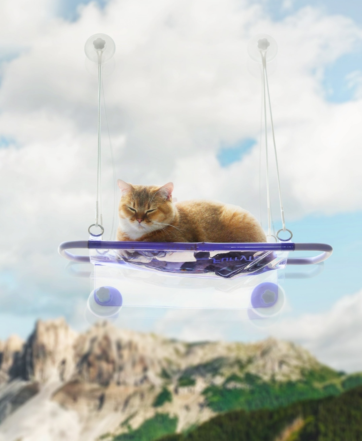 Гамак для кошек FURRYTAIL Pet Window Perch 57х32,6 см фиолетовый (DCZ) - Фото 8