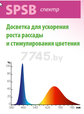Фитолампа для растений красно-синего спектра UNIEL PLP30GR E27 15 Вт (UL-00004582) - Фото 3
