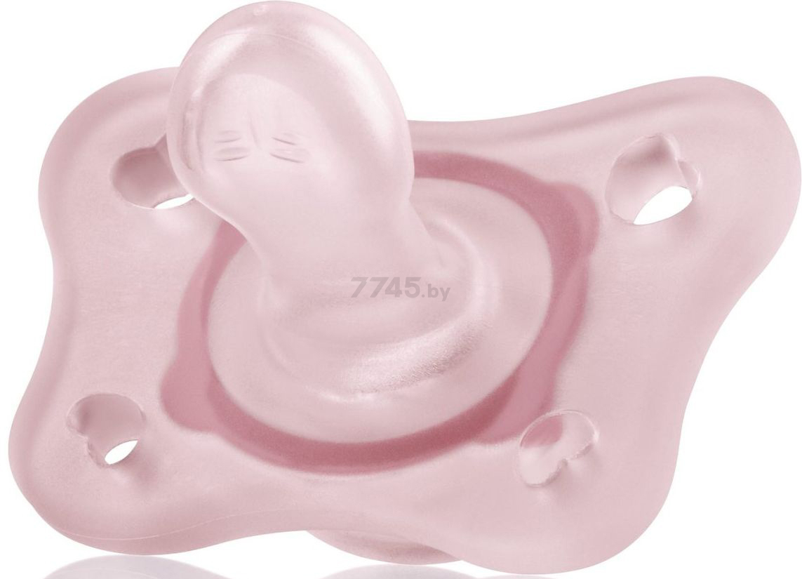 Пустышка силиконовая CHICCO Physio Soft Mini ортодонтическая с 0 мес 2 штуки розовый (00073221110000) - Фото 5