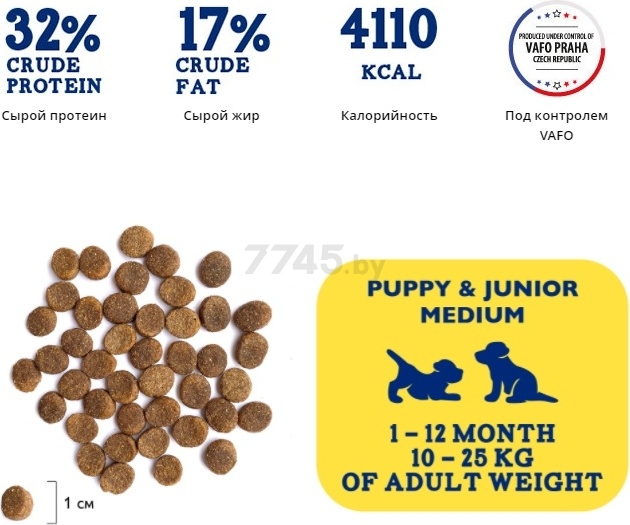 Сухой корм для щенков BRIT Premium Puppy and Junior Medium курица 1 кг (5049912) - Фото 3