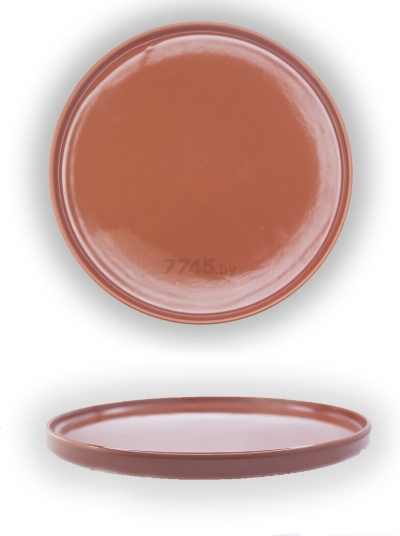 Тарелка керамическая обеденная KERAMIKA Stackable коричневый (8698782260754)