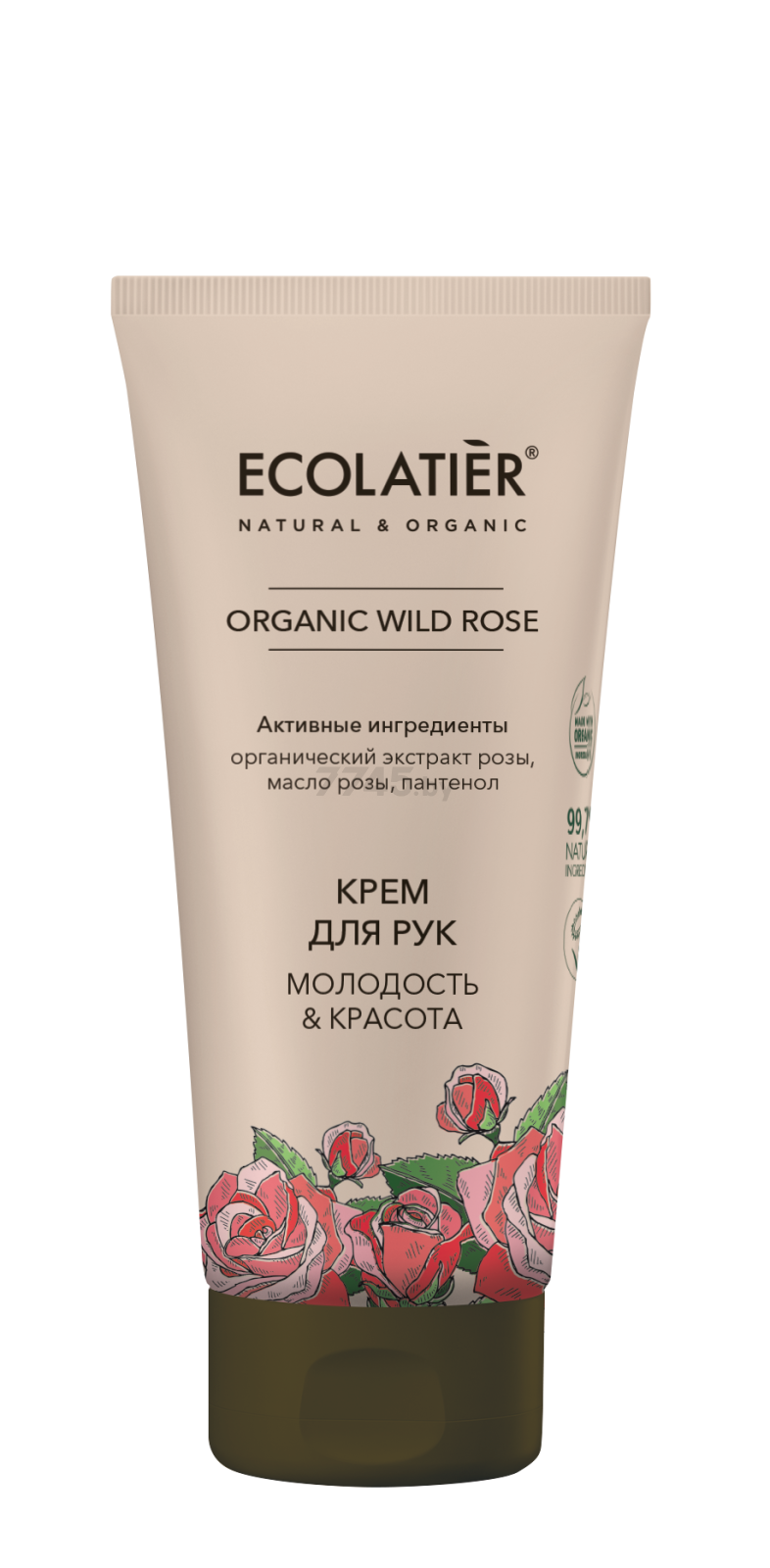 Крем для рук ECOLATIER Organic Wild Rose Молодость и Красота 100 мл (4620046173801)