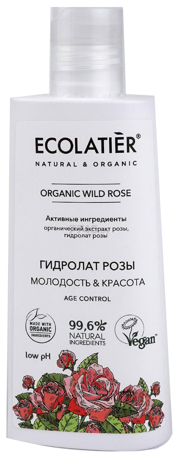 Гидролат ECOLATIER Organic Wild Rose Молодость и красота 150 мл (4620046175881)