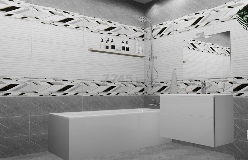 Вставка керамическая для стен 750x250 мм BERYOZA CERAMICA Верди 1 белый - Фото 5