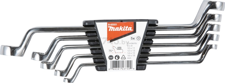 Набор ключей накидных 8-19 мм 5 предметов MAKITA (B-65551)
