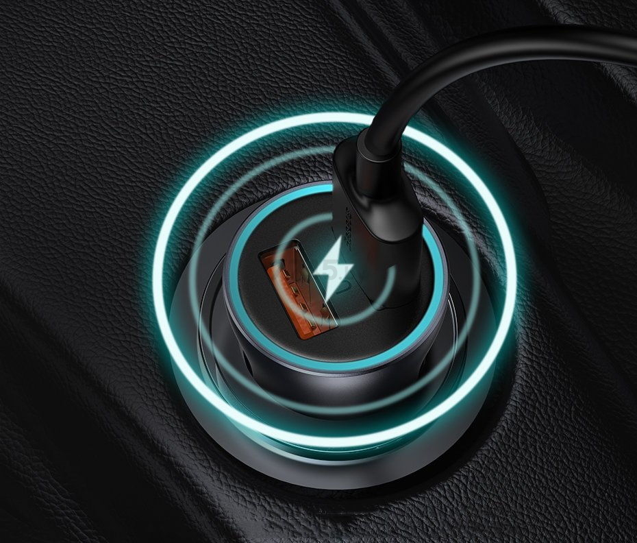 Автомобильное зарядное устройство BASEUS TZCCJD-A0G с кабелем USB-C Dark Grey - Фото 15