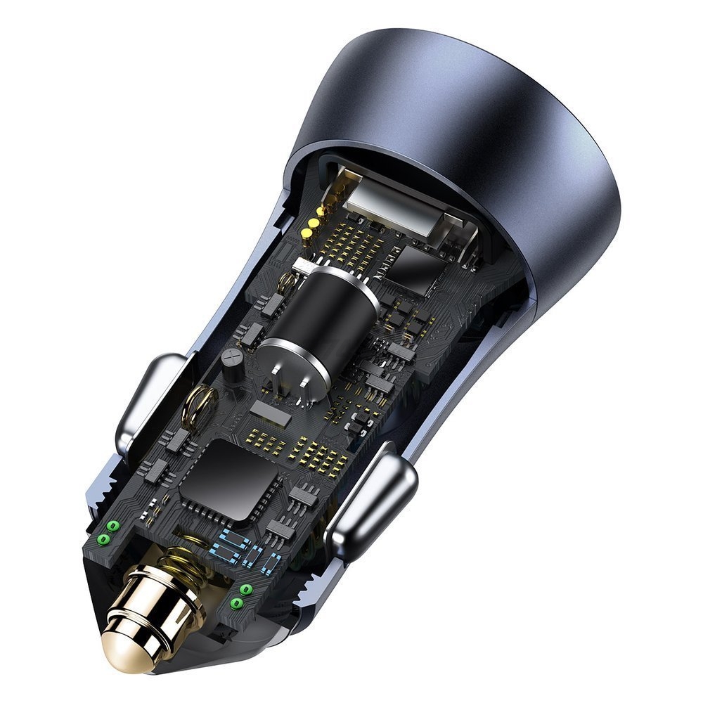 Автомобильное зарядное устройство BASEUS TZCCJD-A0G с кабелем USB-C Dark Grey - Фото 5
