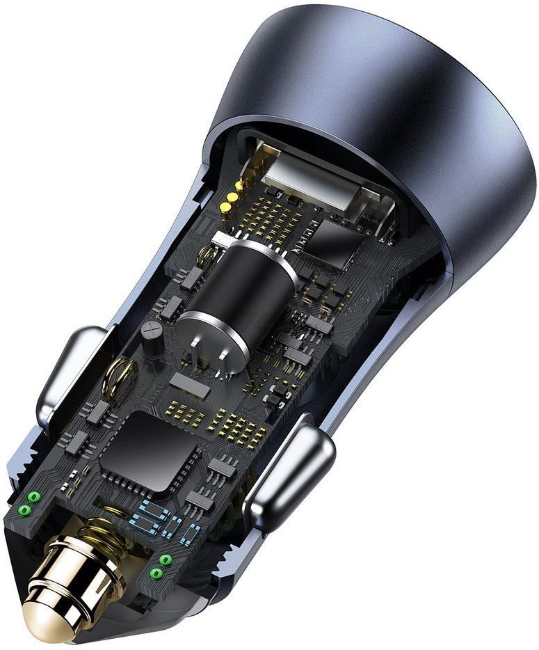 Автомобильное зарядное устройство BASEUS TZCCJD-A0G с кабелем USB-C Dark Grey - Фото 6