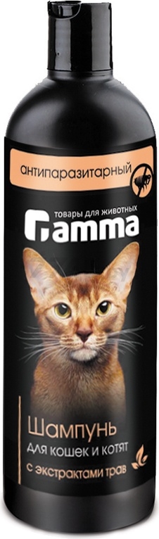 Биошампунь от блох и клещей для котят и кошек GAMMA с экстрактом трав 250 мл (20592004)