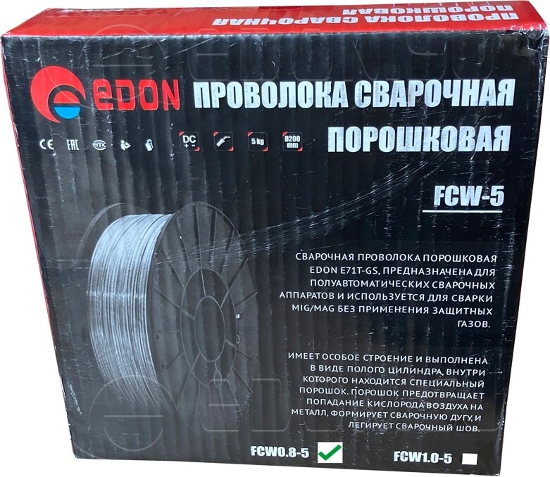 Проволока сварочная 0,8 мм EDON FCW0,8-5 5 кг (80090101010) - Фото 2