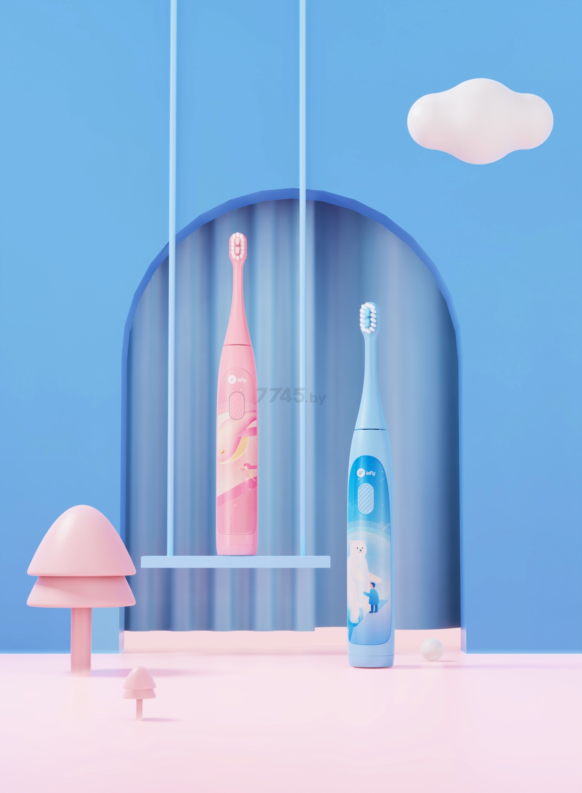 Зубная щетка электрическая детская INFLY Kids Electric Toothbrush T04B Blue (T20040BIN) - Фото 16