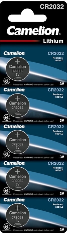 Батарейка CR2032 CAMELION 3 V литиевая 5 штук