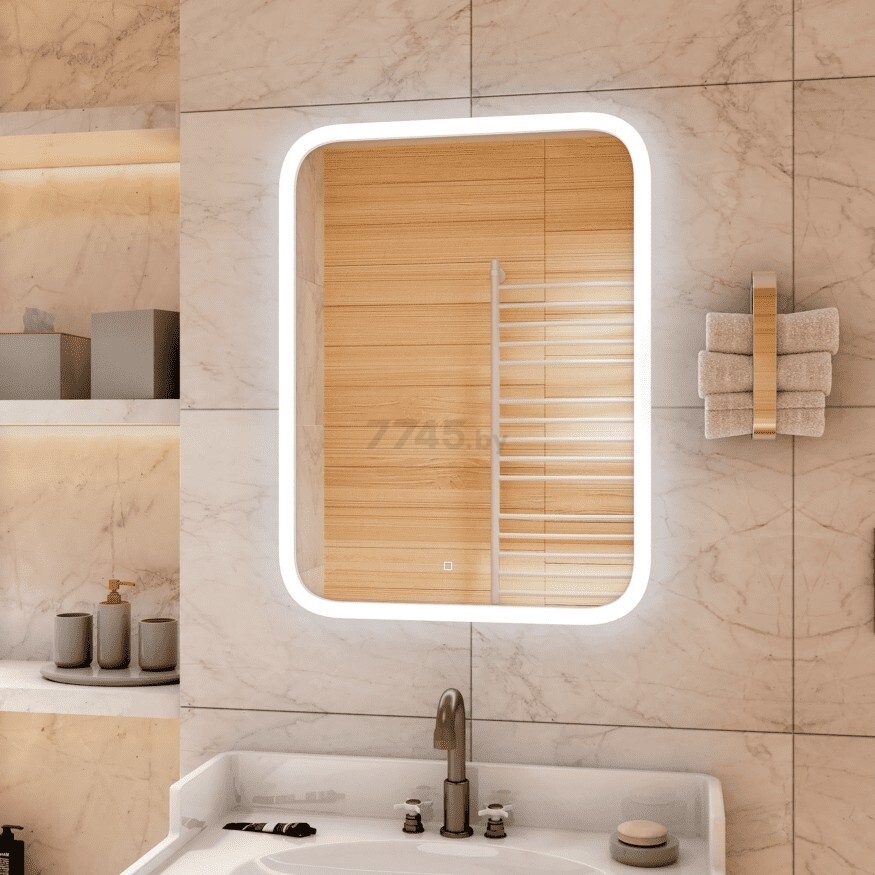 Зеркало для ванной с подсветкой КОНТИНЕНТ Glamour LED 600х800 (ЗЛП140) - Фото 4