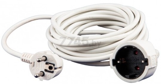 Удлинитель-шнур 3 м 1 розетка с заземлением ELECTRALINE белый (01638)