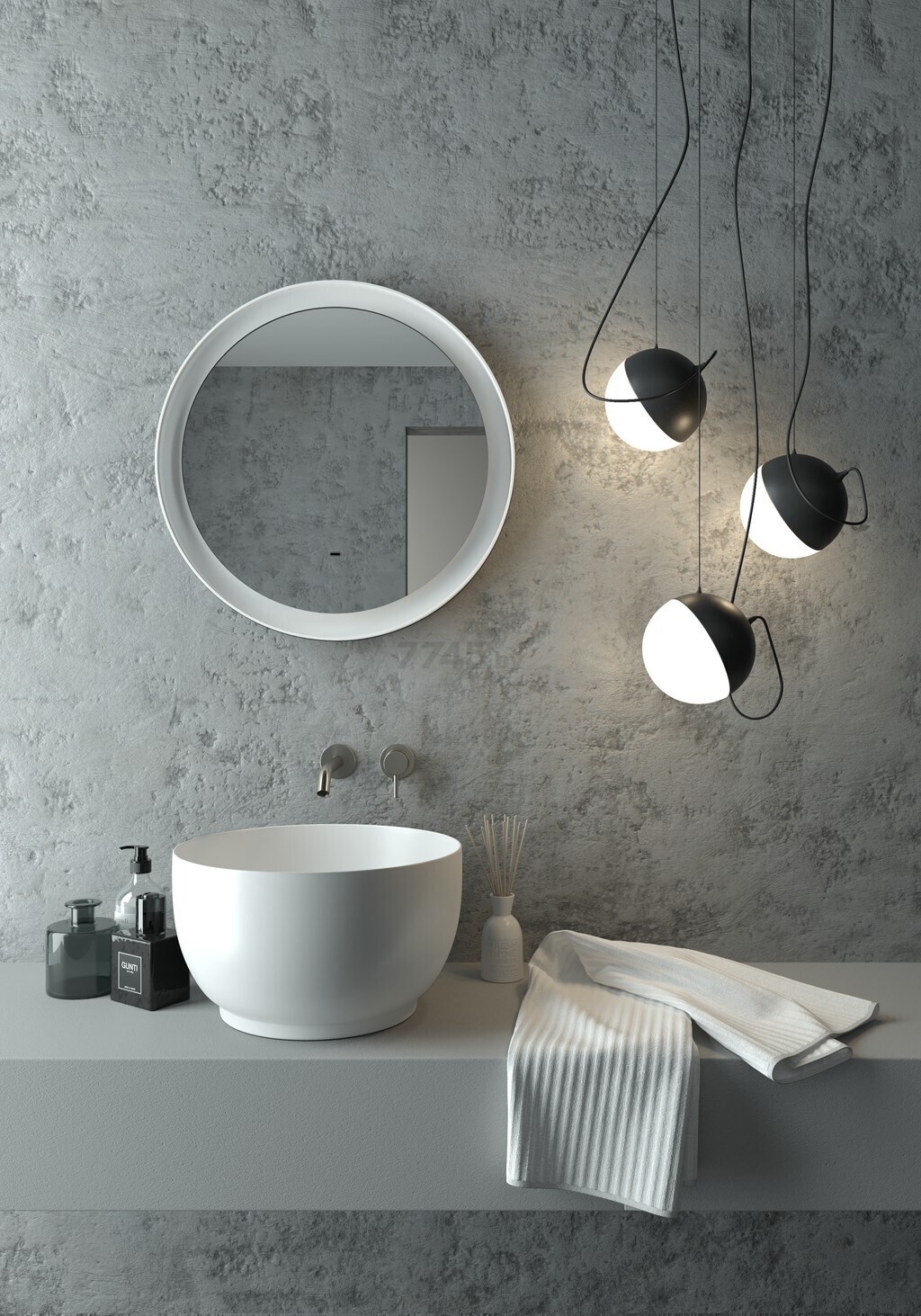 Зеркало для ванной с подсветкой КОНТИНЕНТ Planet White LED D600 ореольная теплая подсветка (ЗЛП1269) - Фото 7
