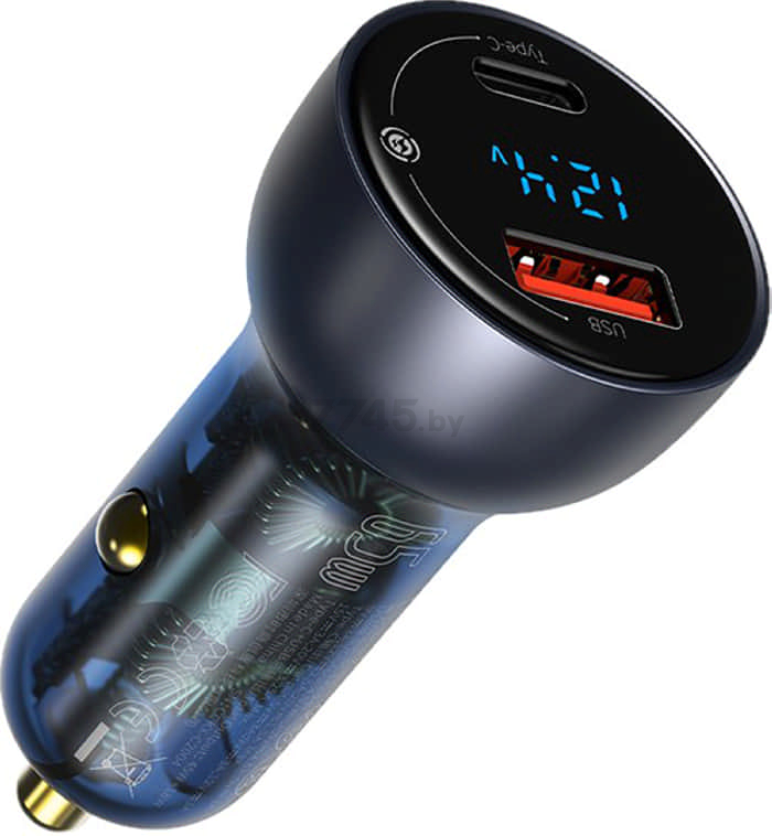Автомобильное зарядное устройство BASEUS Particular Digital Display Dark blue (CCKX-C0A) - Фото 2