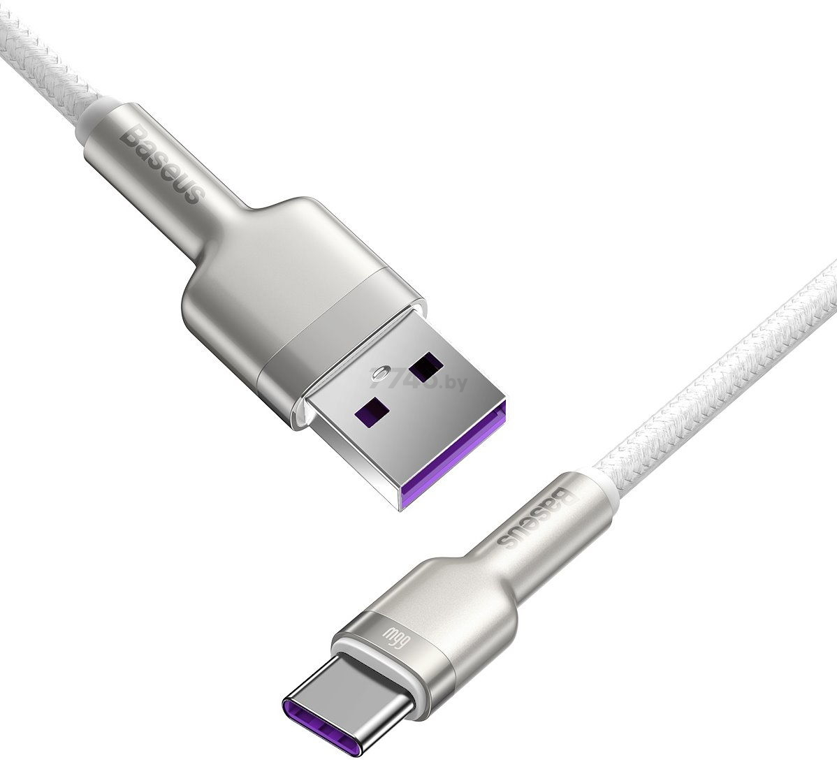 Кабель BASEUS CAKF000202 Cafule Series Metal Data Cable USB to Type-C 66W 2m White - Фото 3