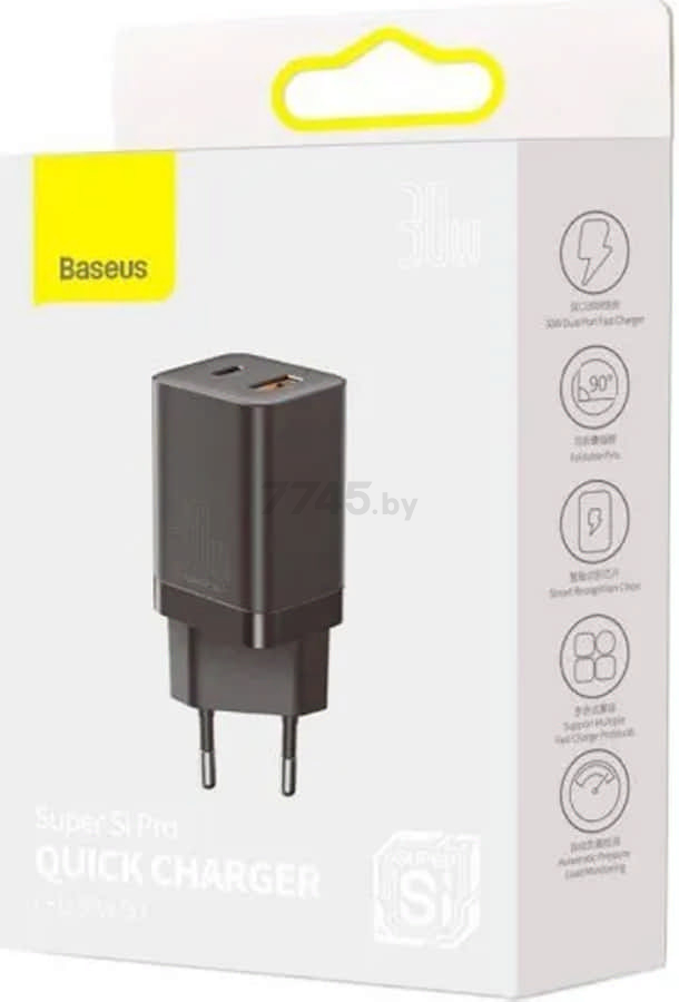 Сетевое зарядное устройство BASEUS Super Si Pro Quick Charger Black (CCSUPP-E01) - Фото 7