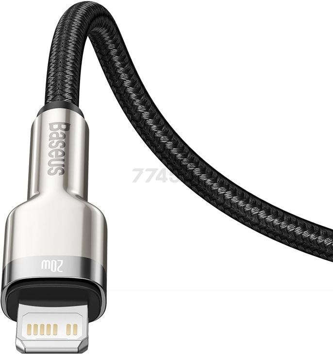Кабель BASEUS CATLJK-B01 Cafule Series Metal Data Cable Type-C to Lightning 20W 2m Black - Фото 5