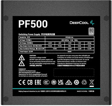 Блок питания DEEPCOOL PF500 (R-PF500D-HA0B-EU) - Фото 3