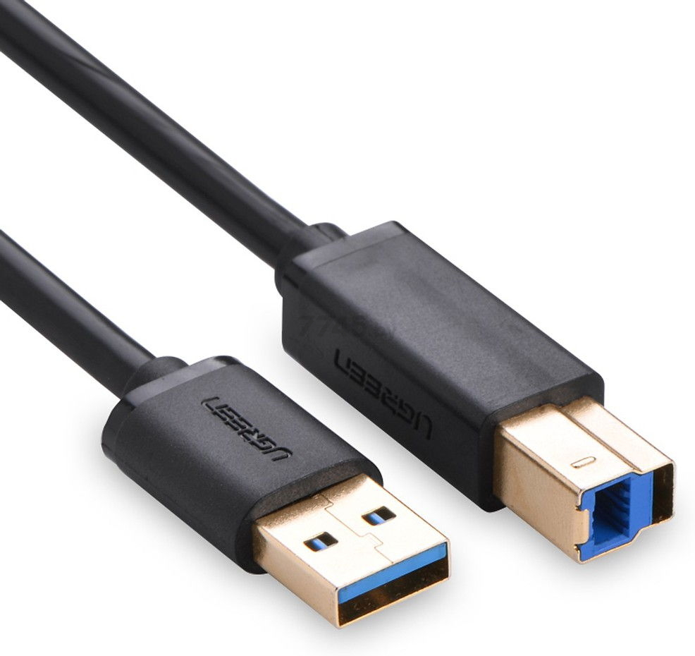Кабель UGREEN US210-30753 USB 3.0 AM to USB 3.0 BM 1m Black - Фото 4