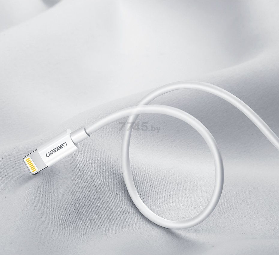 Кабель UGREEN US155-20728 USB-A 2.0 to Lightning Apple MFI certified 2,4A 1m White - Фото 12