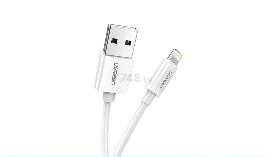 Кабель UGREEN US155-20728 USB-A 2.0 to Lightning Apple MFI certified 2,4A 1m White - Фото 15