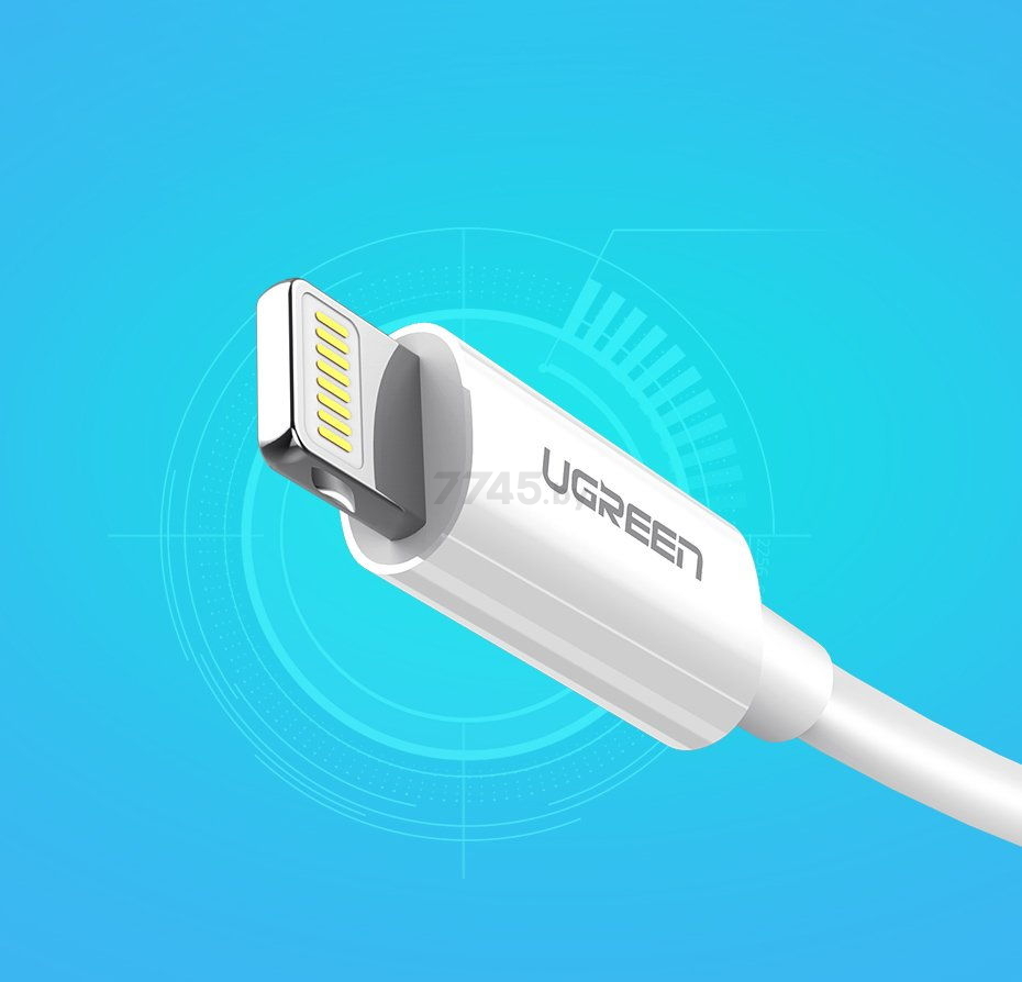 Кабель UGREEN US155-20728 USB-A 2.0 to Lightning Apple MFI certified 2,4A 1m White - Фото 8