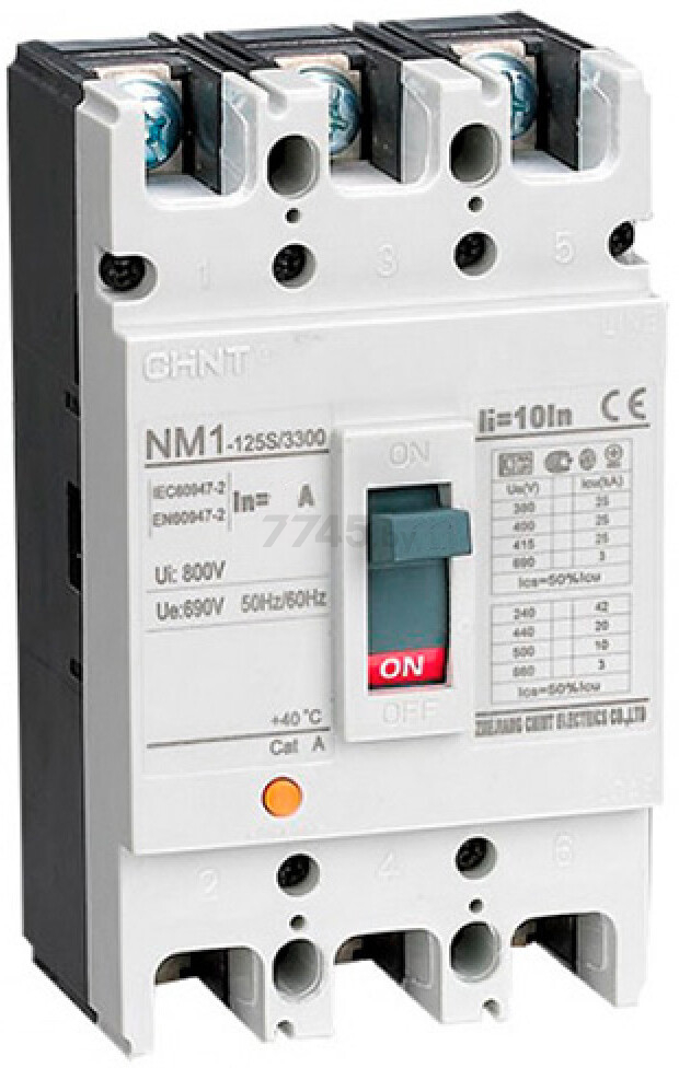 Автоматический выключатель CHINT NM1-125S 3Р 125А S 25кА (126382)