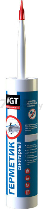 Герметик акриловый VGT санитарный белый 0,4 кг