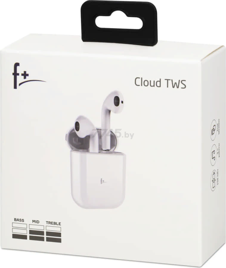 Наушники-гарнитура беспроводные TWS F+ Cloud White - Фото 6