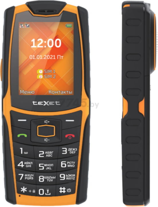 Мобильный телефон TEXET TM-521R Black/Orange - Фото 2