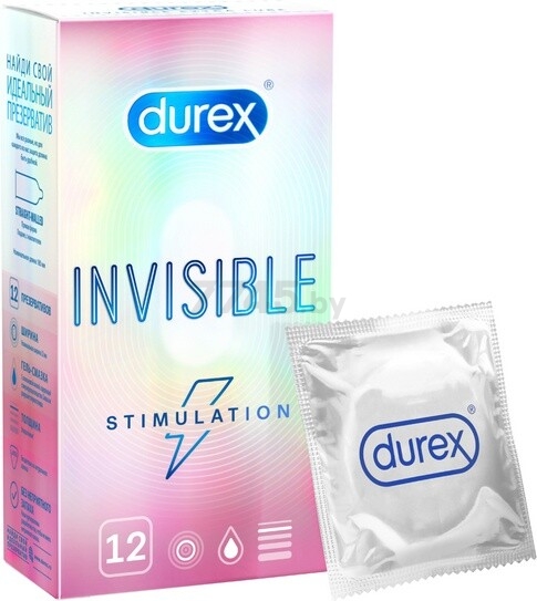 Презервативы DUREX Invisible Stimulation 12 штук (9250437070)