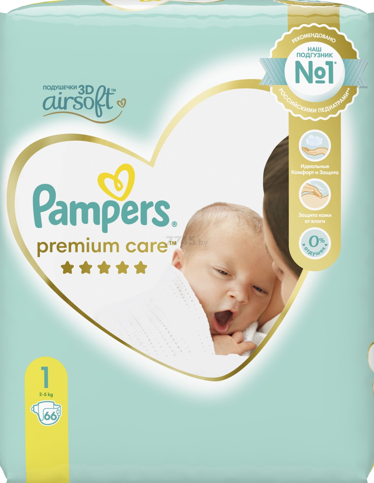 Подгузники PAMPERS Premium Care 1 Newborn 2-5 кг 66 штук (8006540527382) - Фото 3