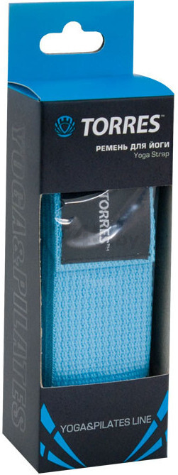 Ремень для йоги TORRES голубой 183х4 см (YL9006) - Фото 3