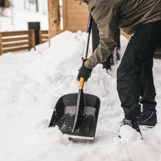 Лопата снеговая пластмассовая телескопическая 362х1200-1392 мм FISKARS X-series (1057188) - Фото 5