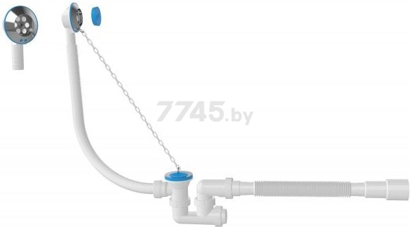 Сифон для ванны с гибкой трубой 40х50 мм AV ENGINEERING (AVE000255)