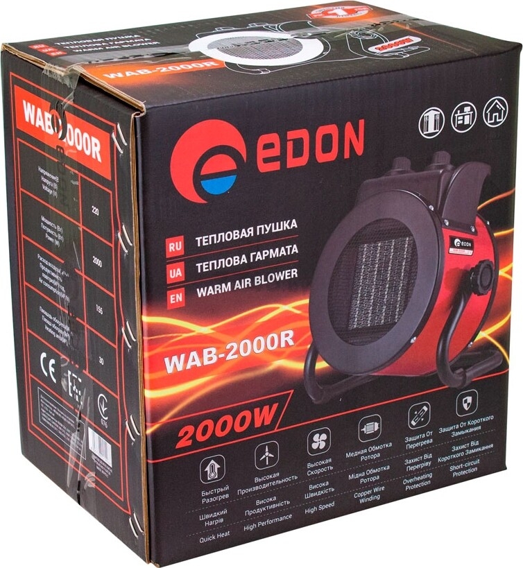 Пушка тепловая электрическая EDON WAB-2000R (1023010109) - Фото 6