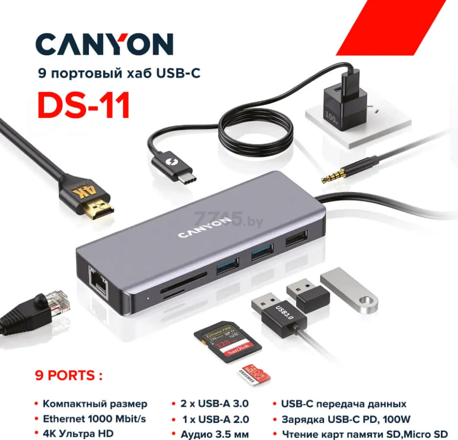 USB-хаб CANYON CNS-TDS11 - Фото 4