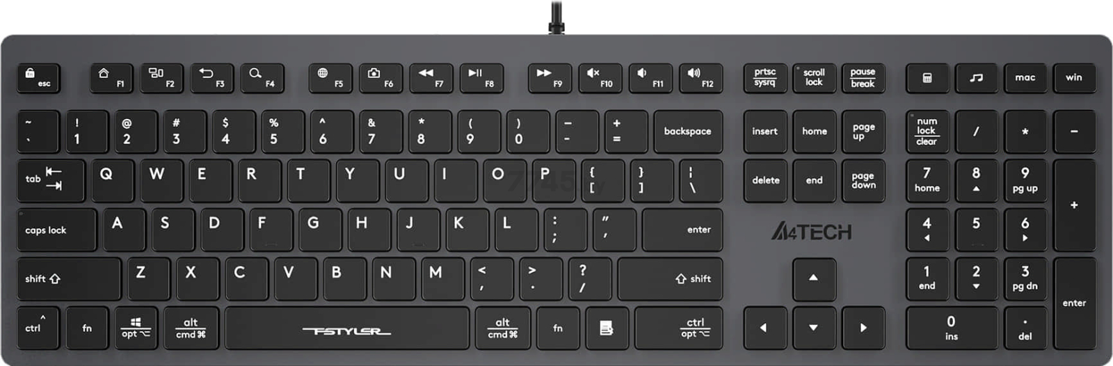 Клавиатура A4TECH Fstyler FX50 Grey