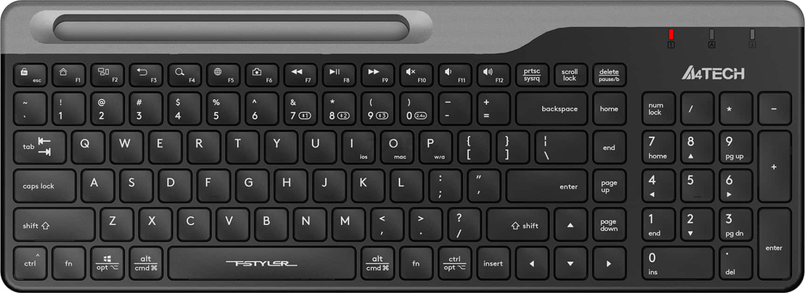 Клавиатура беспроводная A4TECH Fstyler FBK25 Black/Grey