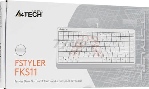Клавиатура A4TECH Fstyler FKS11 White/Grey - Фото 15