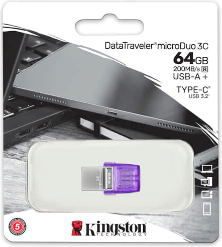 USB-флешка 64GB KINGSTON DataTraveler microDuo 3C (DTDUO3CG3/64GB) - Фото 3