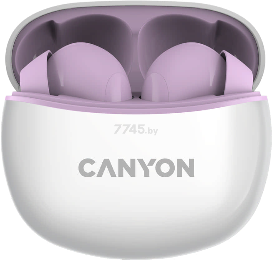Наушники-гарнитура беспроводные TWS Canyon CNS-TWS5PU Purple - Фото 2