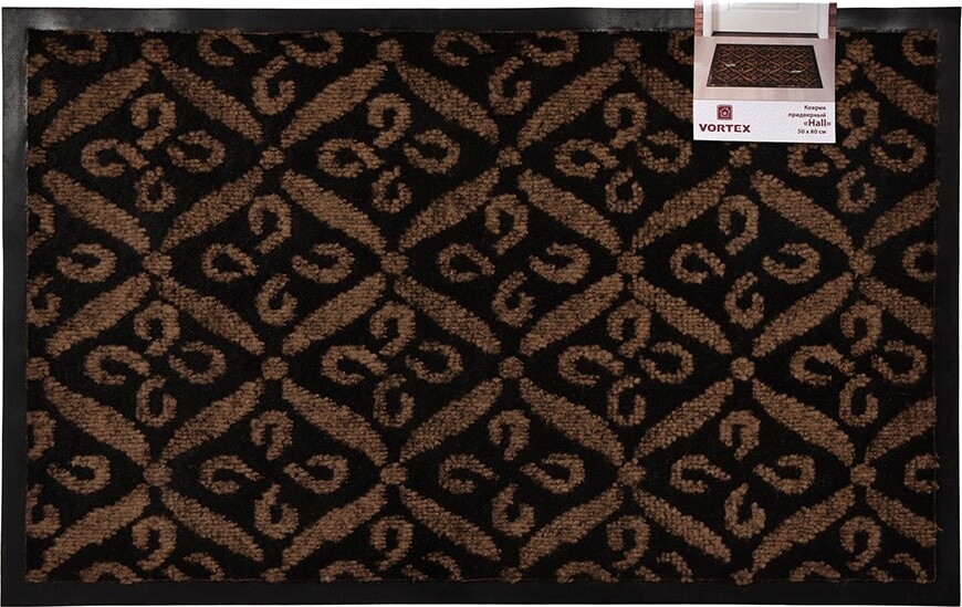 Коврик придверный влаговпитывающий VORTEX Hall 50х80 см коричневый (24076) - Фото 5
