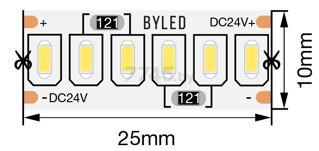 Лента светодиодная BYLED Standart BLS 3014/240 24 Вт/м 24В 6000К (019059) - Фото 4