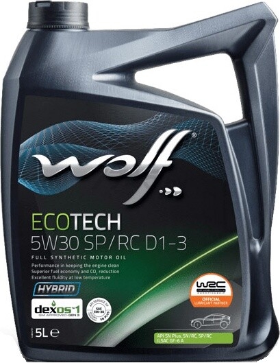 Моторное масло 5W20 синтетическое WOLF EcoTech SP/RC D1-3 5 л (16174/5)