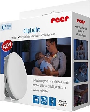 Ночник детский светодиодный REER ClipLight для кормления ребенка с клипсой светло-серый (52361) - Фото 9