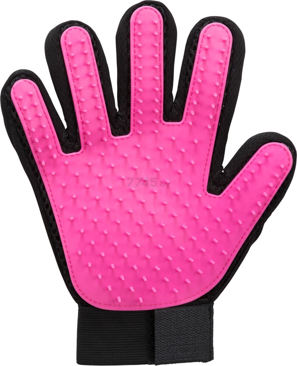 Перчатка массажная для животных TRIXIE 24х16 см розовый/черный (23132) - Фото 2