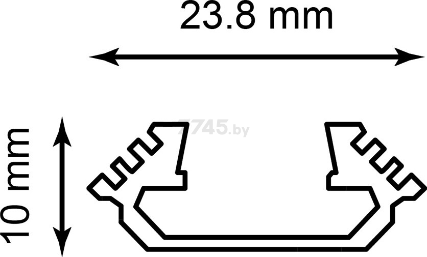 Профиль для светодиодной ленты угловой с фаской FERON CAB272 2 м серебро (10270) - Фото 2